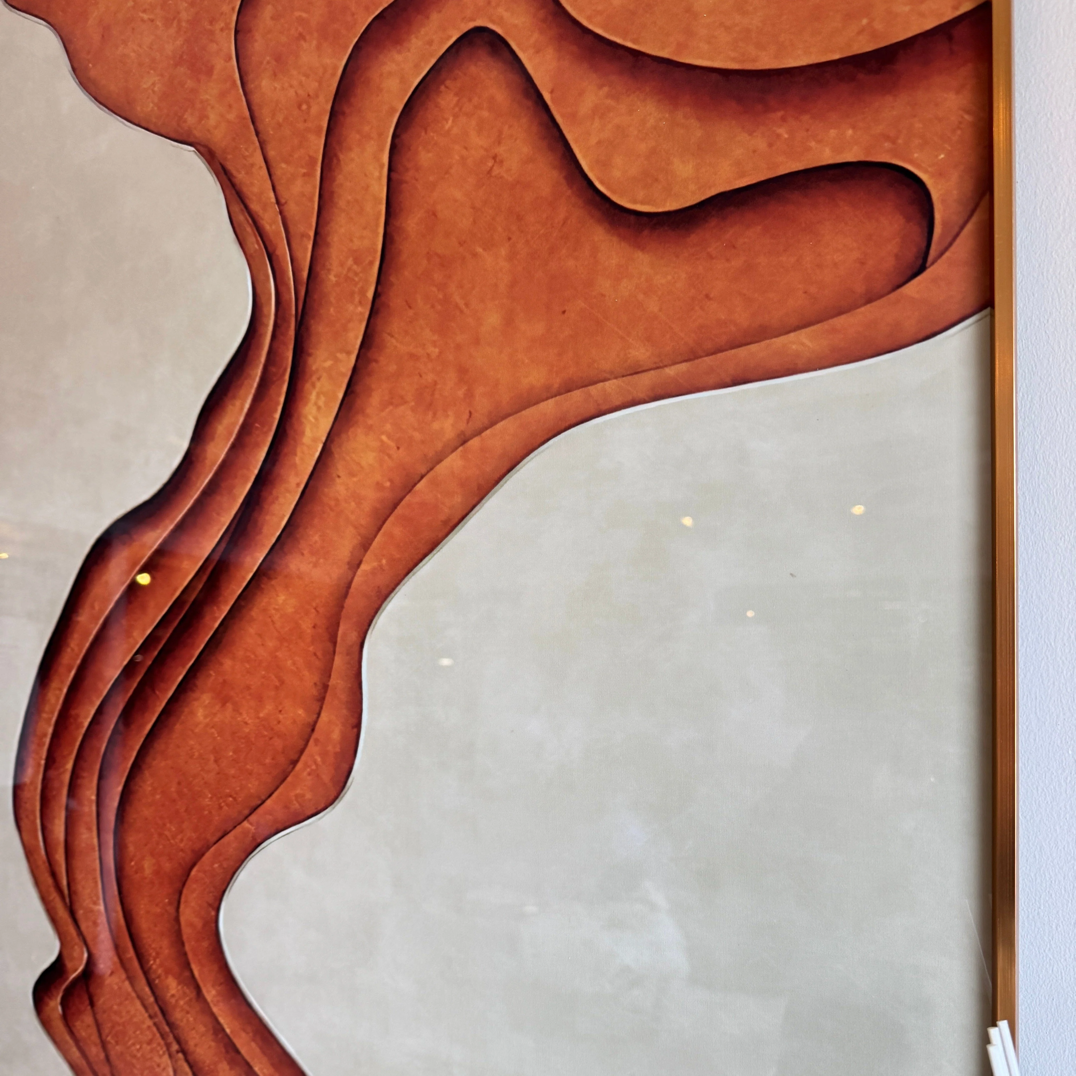 Donatella Copper & Cream 3D Effect Framed Wall Art - 70x100cm - Image 4