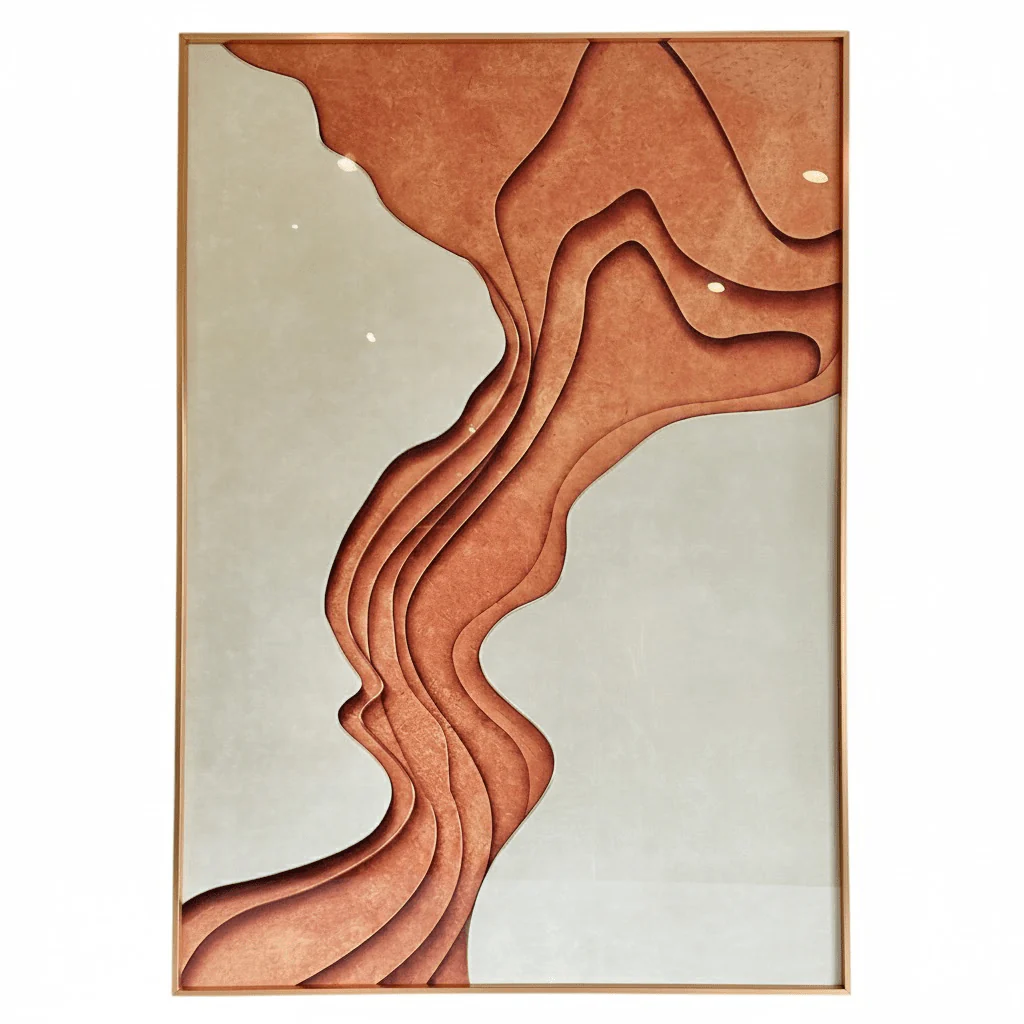 Donatella Copper & Cream 3D Effect Framed Wall Art - 70x100cm - Image 5