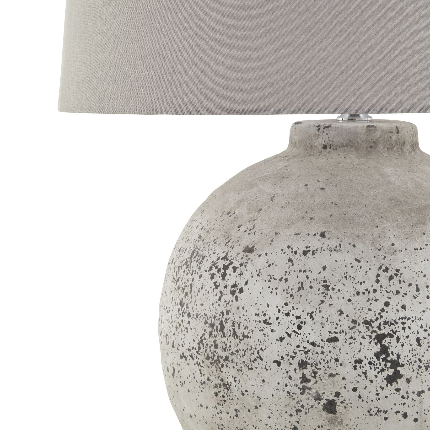 Dorchester Large Stone Ceramic Rounded Table Lamp with Neutral Shade - Image 3
