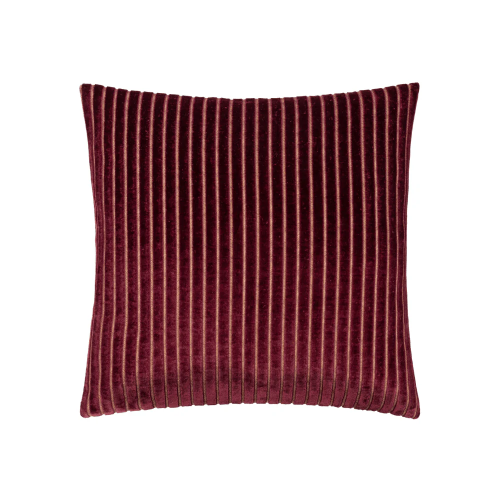Dravenna Burgundy Striped Cushion- 50x50cm - Image 2