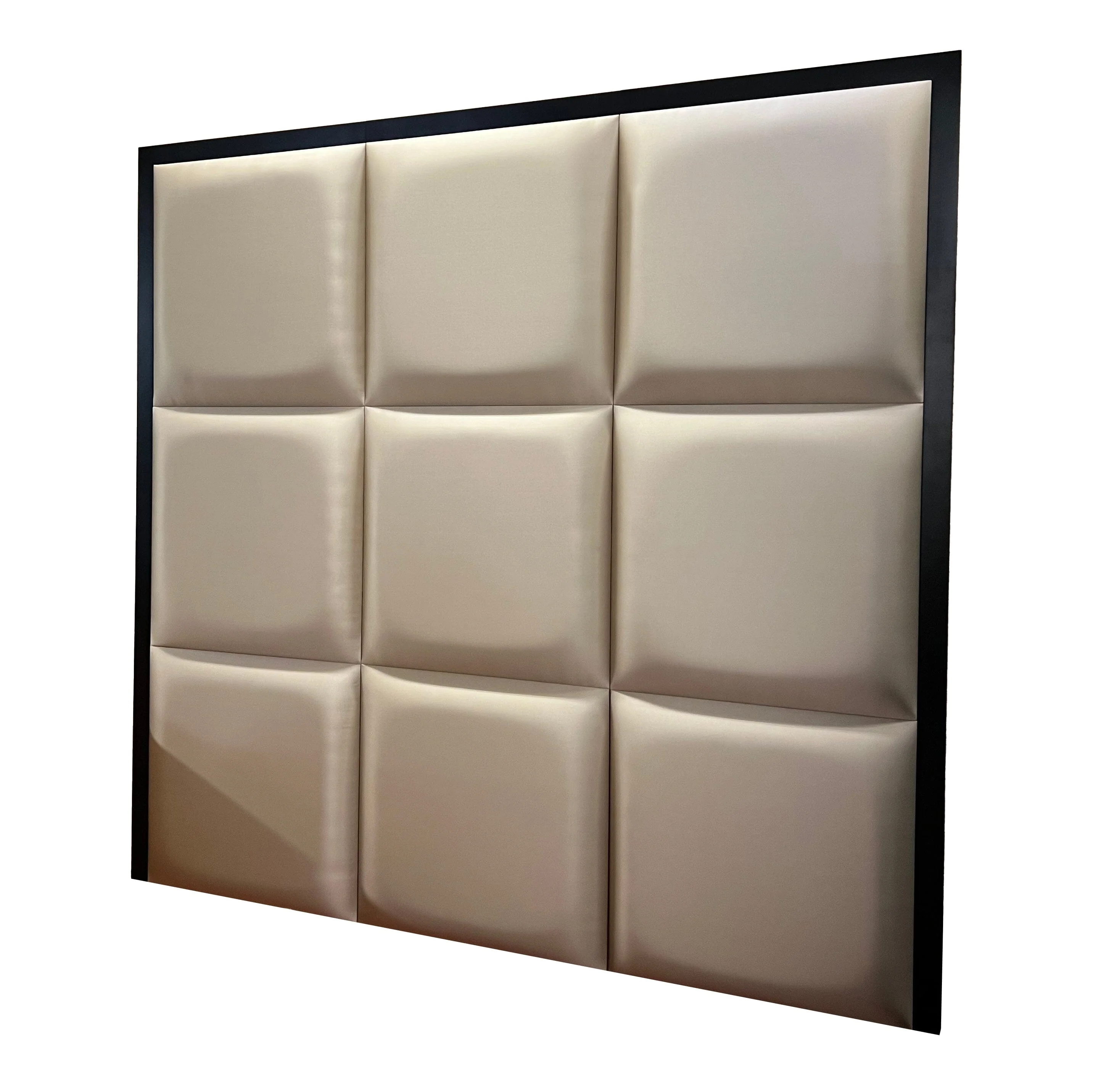 Dream Luxury Hazel Satin Squares Headboard with Black Wooden Frame - Image 4