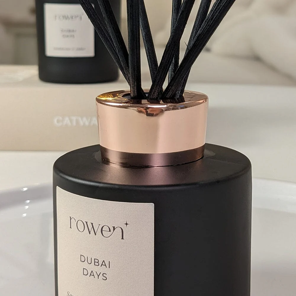 Dubai Days Black & Rose Gold Reed Diffuser - Sandalwood & Amber 120ml - Image 4