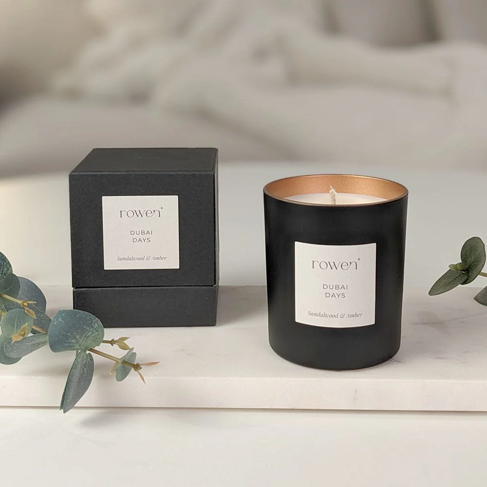 Dubai Days Black & Rose Gold Scented Candle - Sandalwood & Amber - Image 4