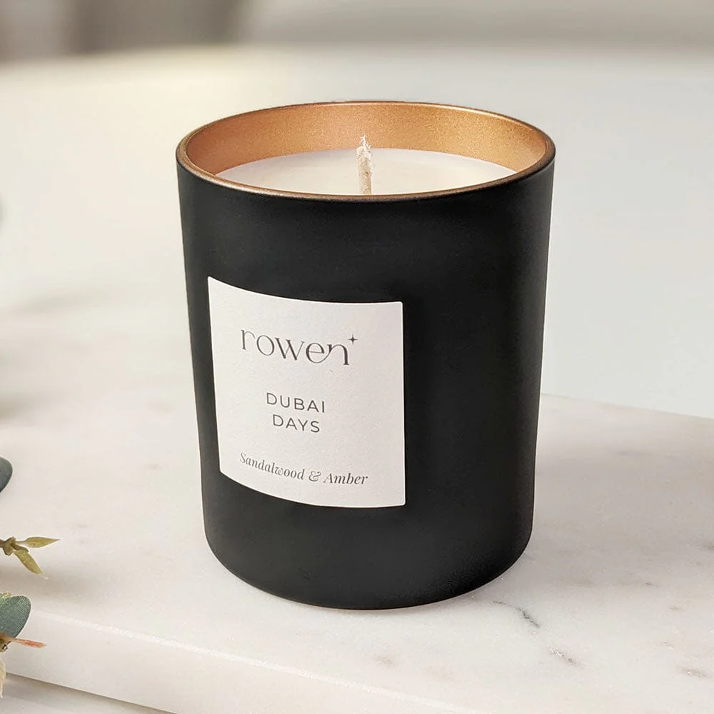Dubai Days Black & Rose Gold Scented Candle - Sandalwood & Amber - Image 5
