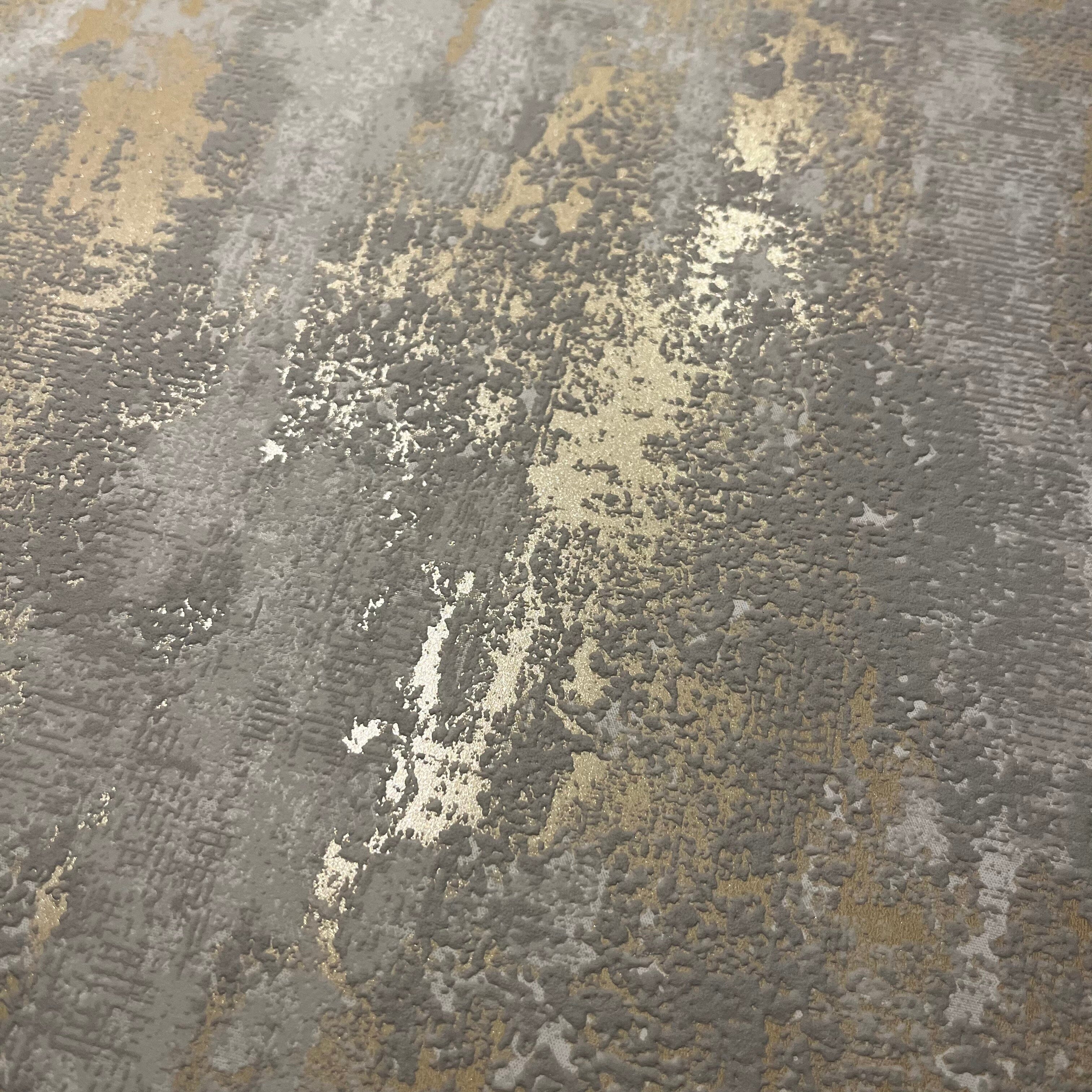 Dulcie Taupe & Gold Metallic Wallpaper - Image 2