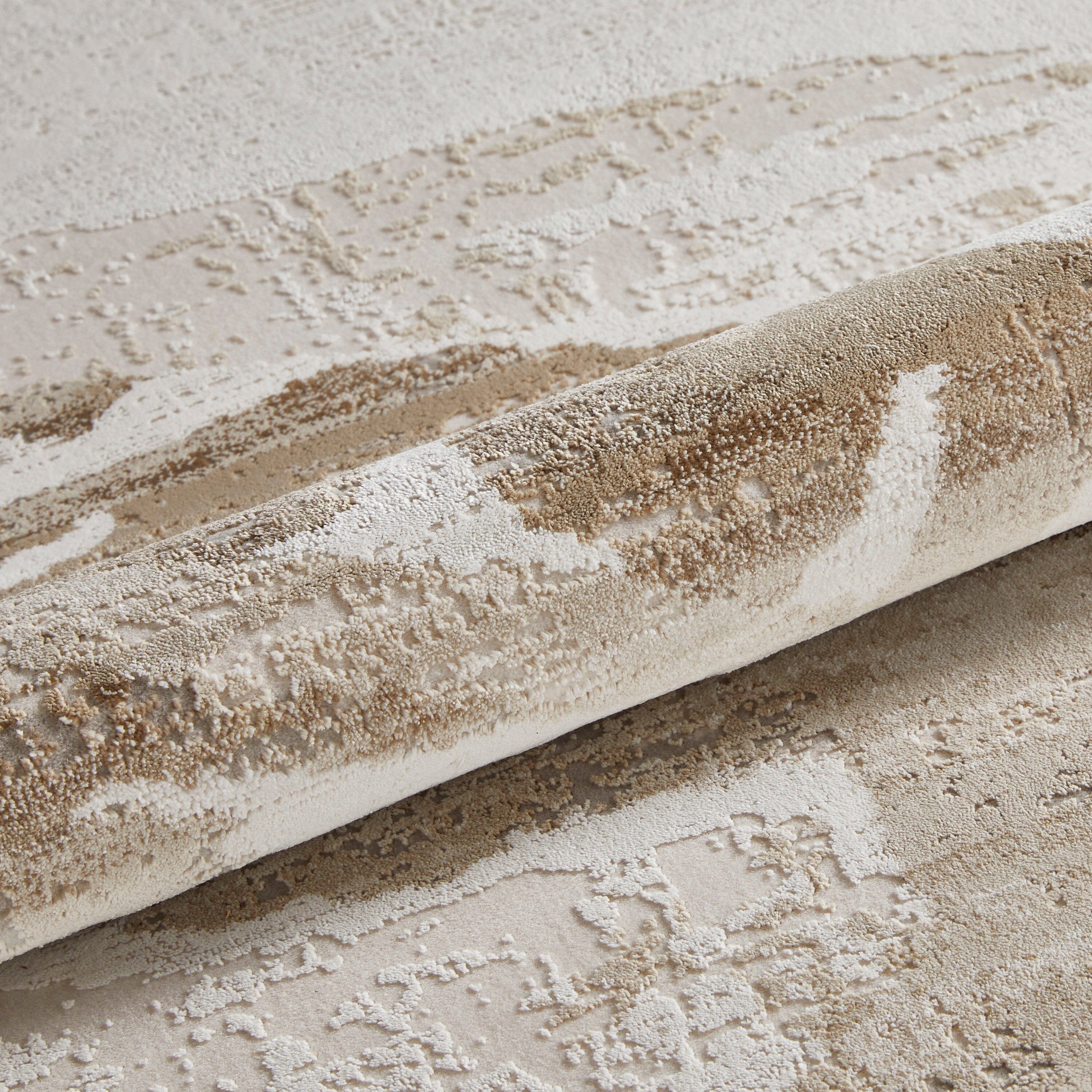 Dune Luxury Cream & Taupe Abstract Print Rug - Image 5