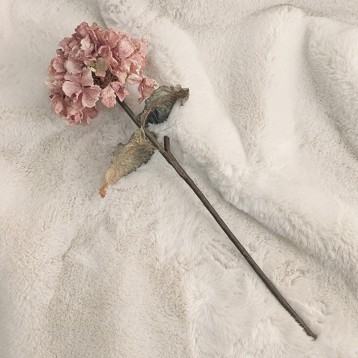 Dusty Pink Faux Hydrangea Single Stem Floral - Image 2