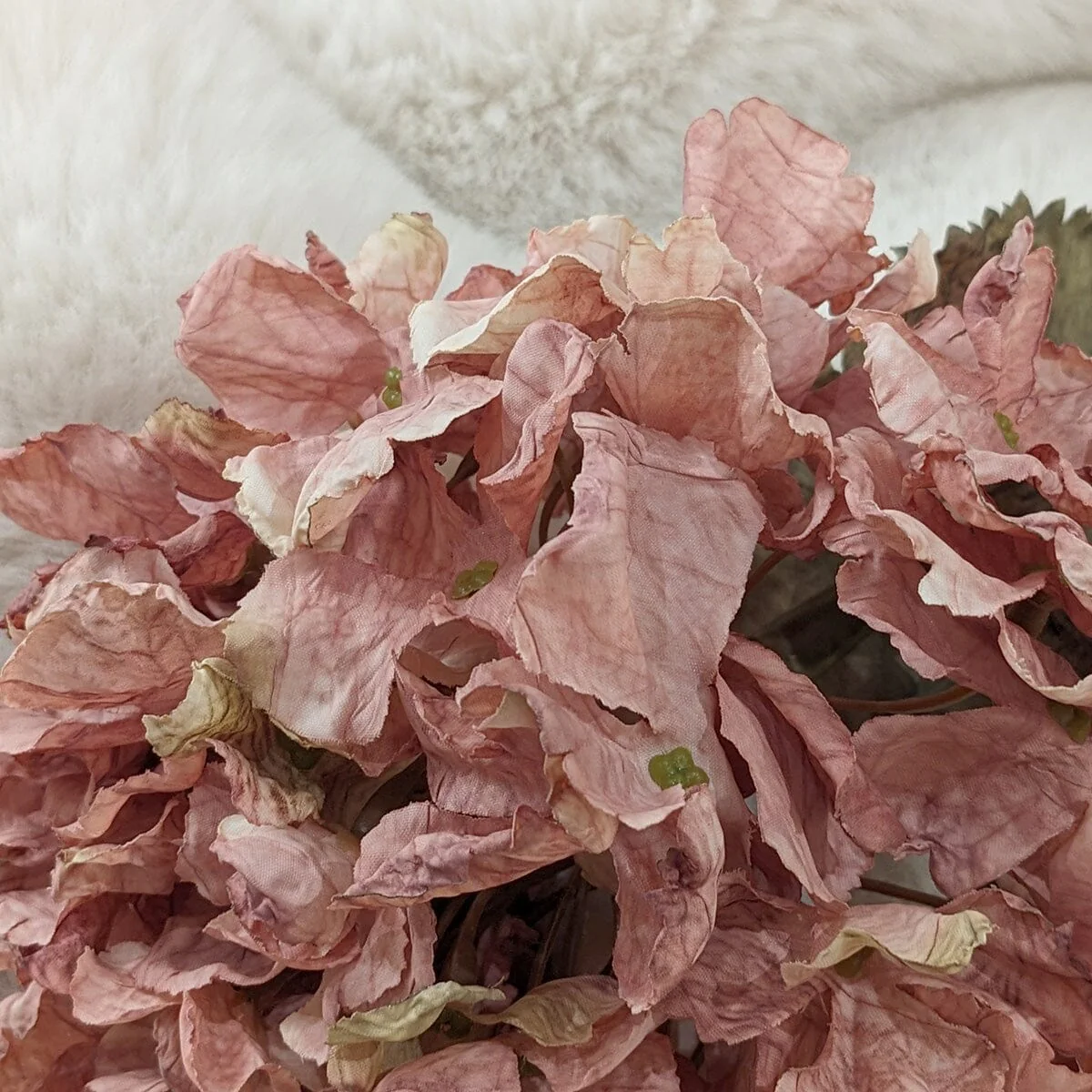 Dusty Pink Faux Hydrangea Single Stem Floral - Image 3
