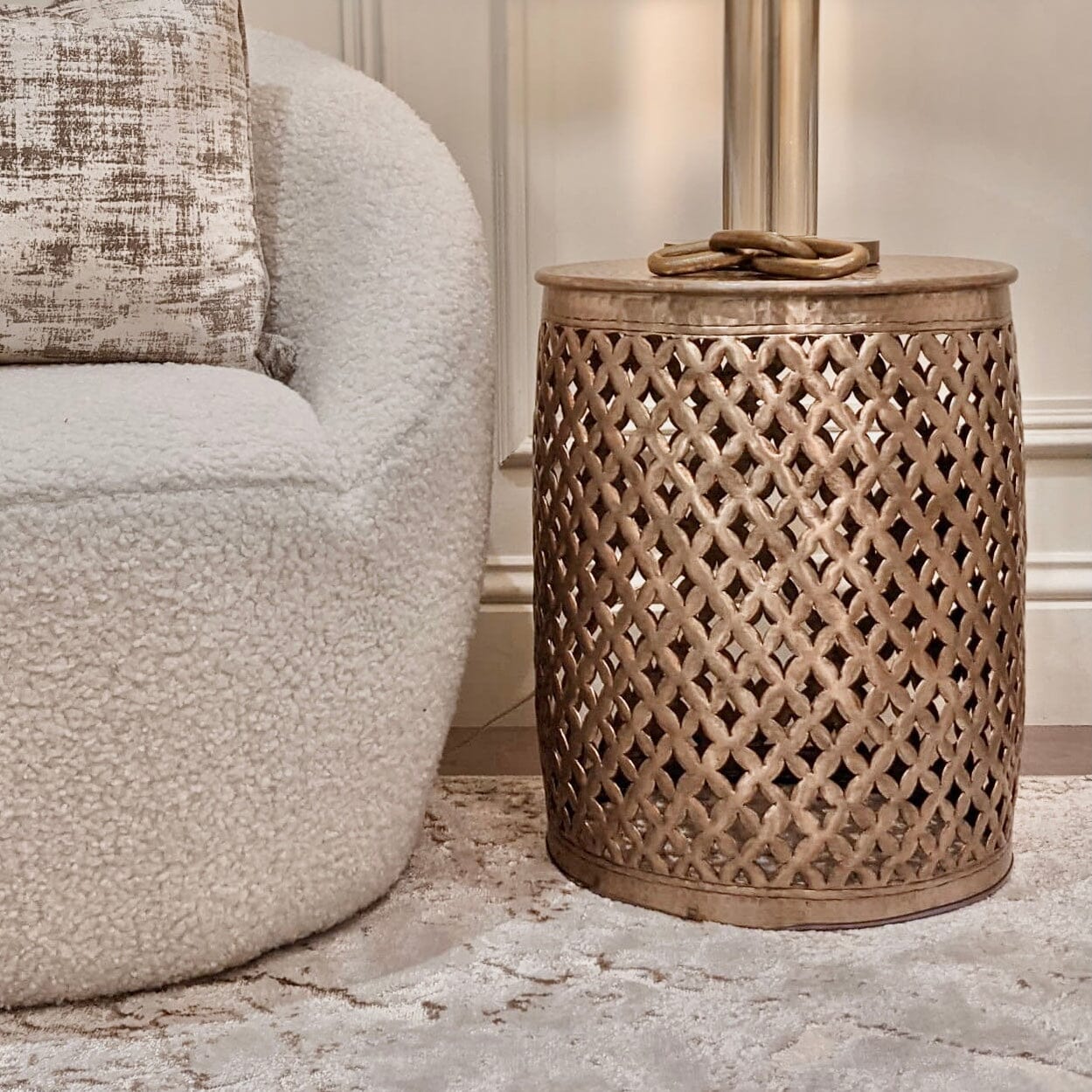 Duvali Gold Round Side Table - Image 4