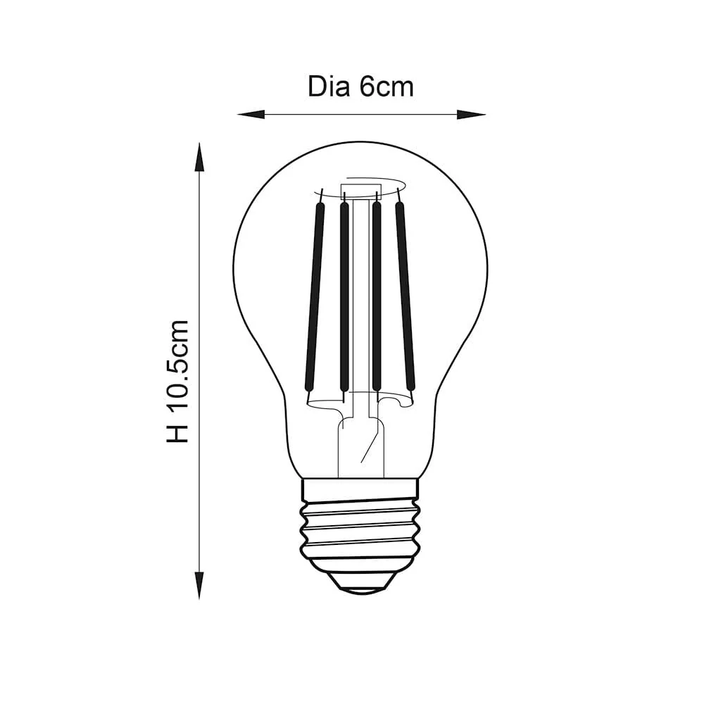 E27 LED Filament GLS Warm White Bulb - Image 2