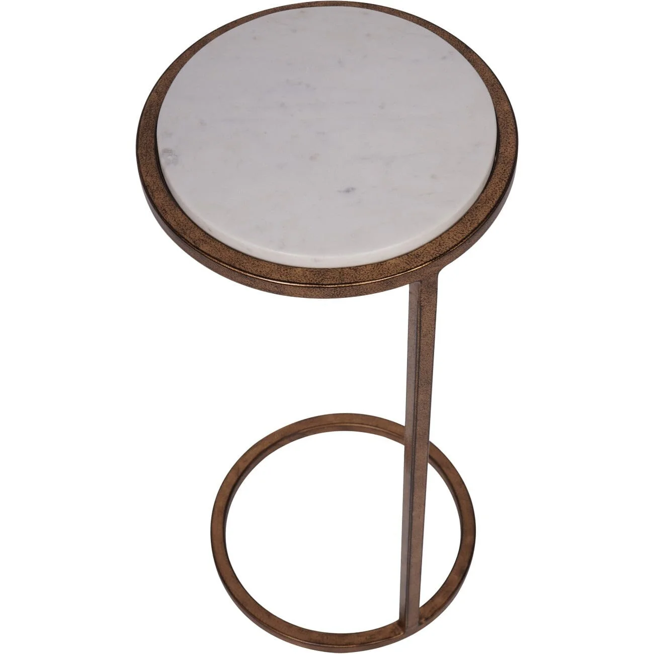 Eira Bronze Side Table with Marble Top - Image 3