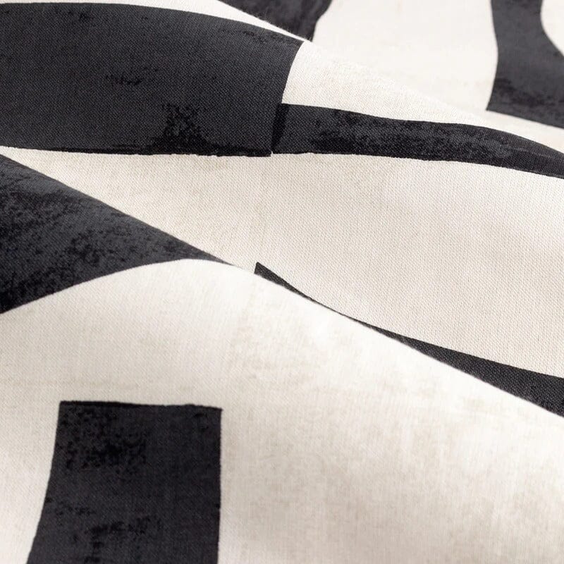 Electra Monochrome Abstract Eyelet Lined Curtain Pair - Image 3
