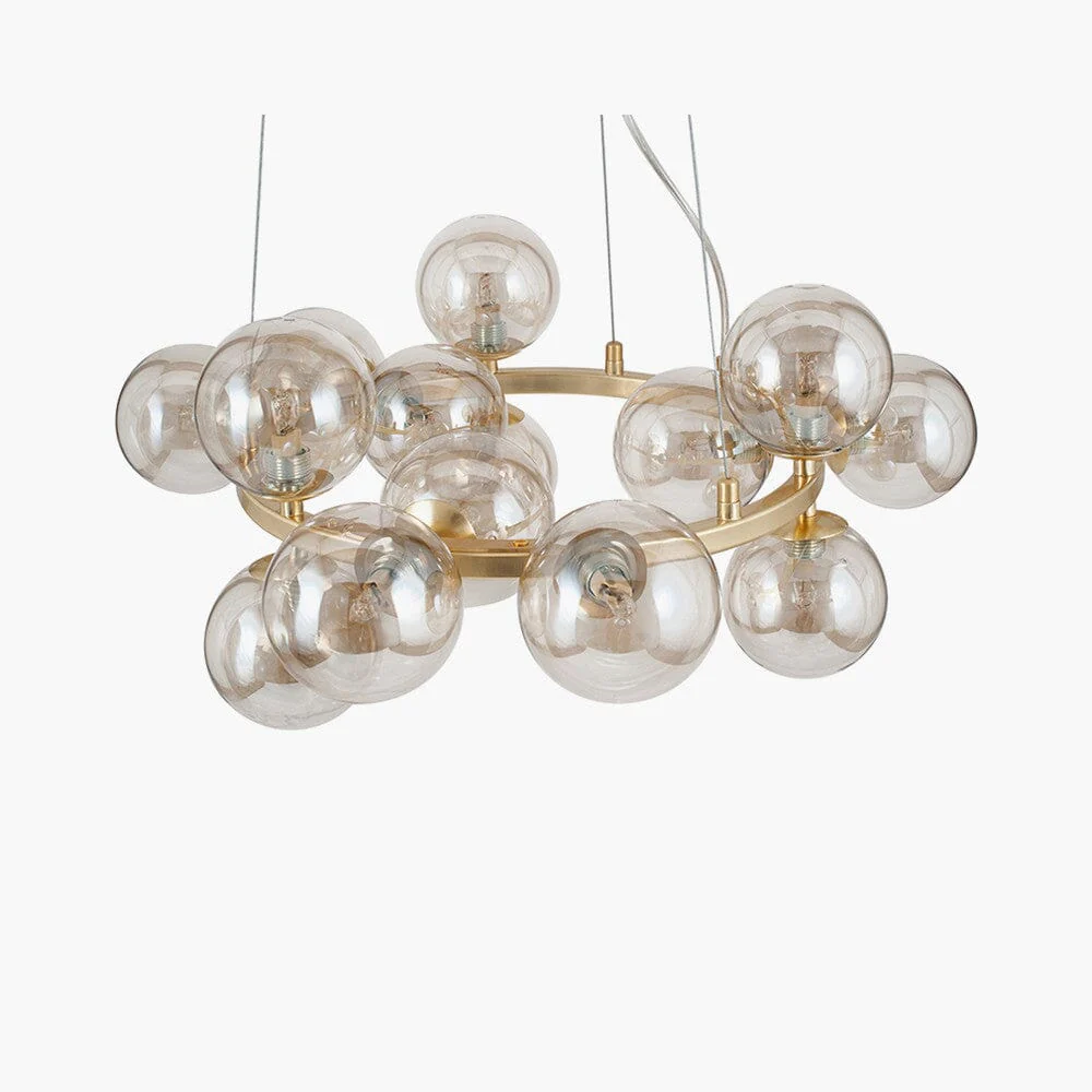 Elegance Gold & Glass Circular Pendant Ceiling Light - Image 2