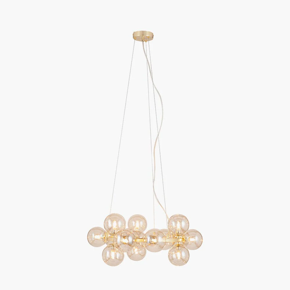 Elegance Gold & Glass Circular Pendant Ceiling Light - Image 3