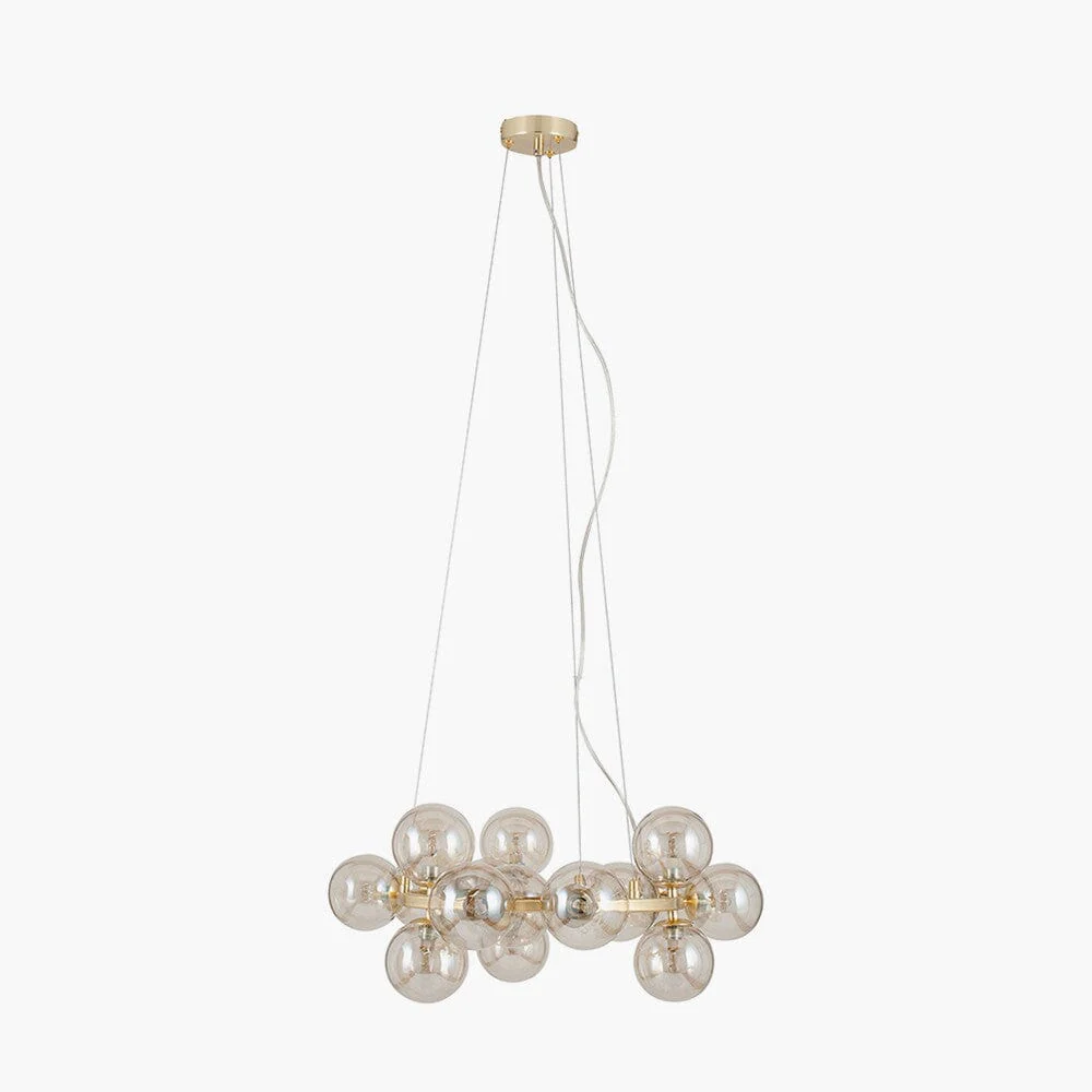 Elegance Gold & Glass Circular Pendant Ceiling Light - Image 4