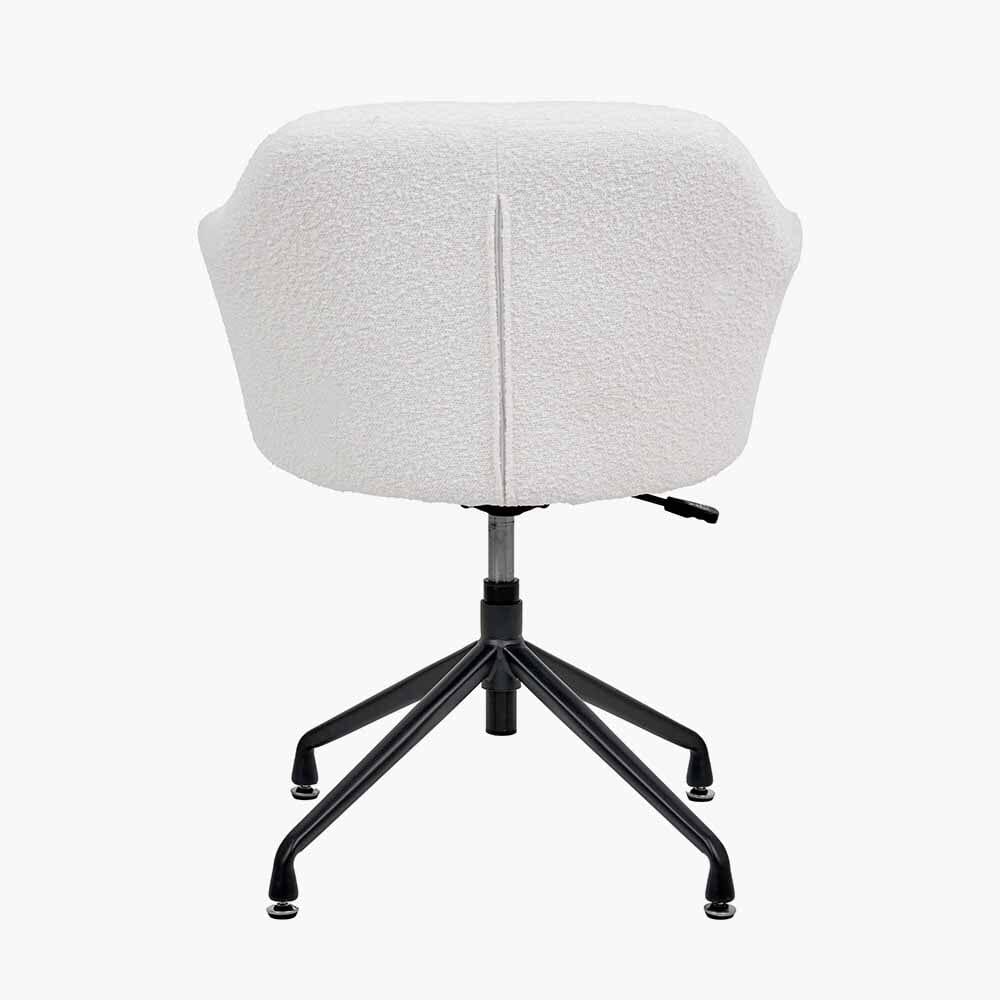 Elias Cream Bouclé Swivel Chair With Black Metal Legs - Image 4