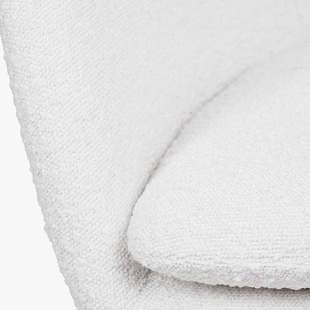 Elias Cream Bouclé Swivel Chair With Black Metal Legs - Image 5