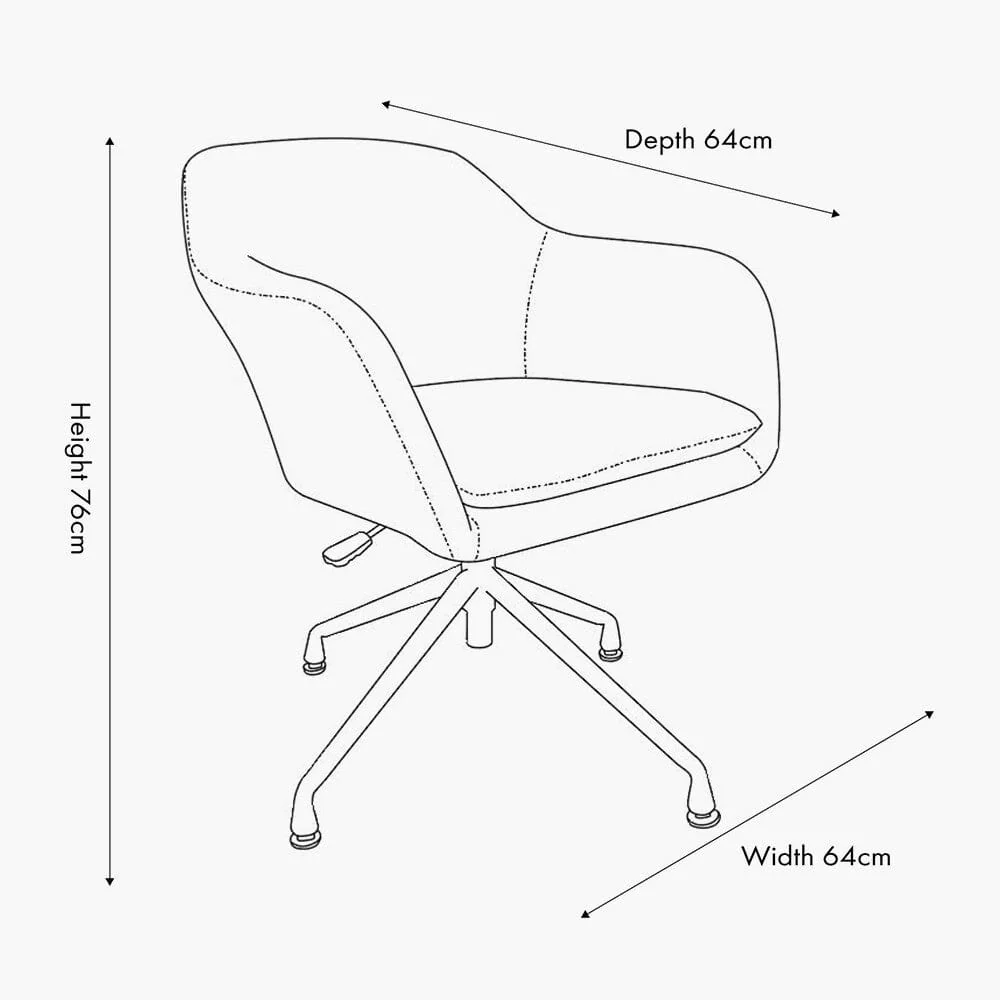 Elias Cream Bouclé Swivel Chair With Black Metal Legs - Image 6