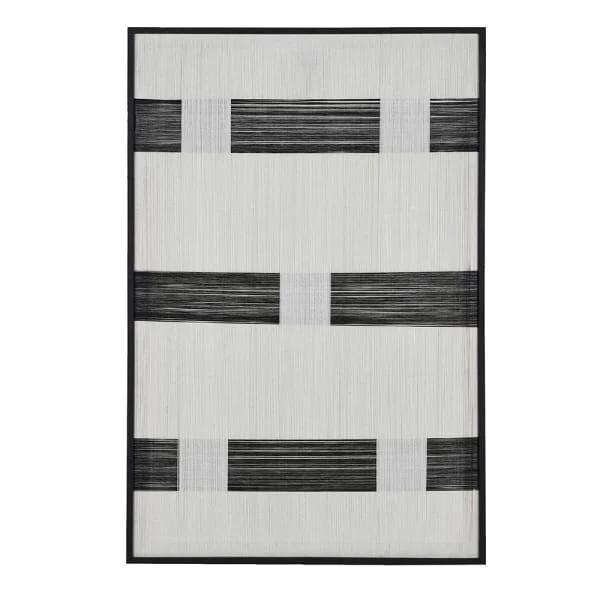 Elijah Black & White Woven Framed Wall Art - Image 3