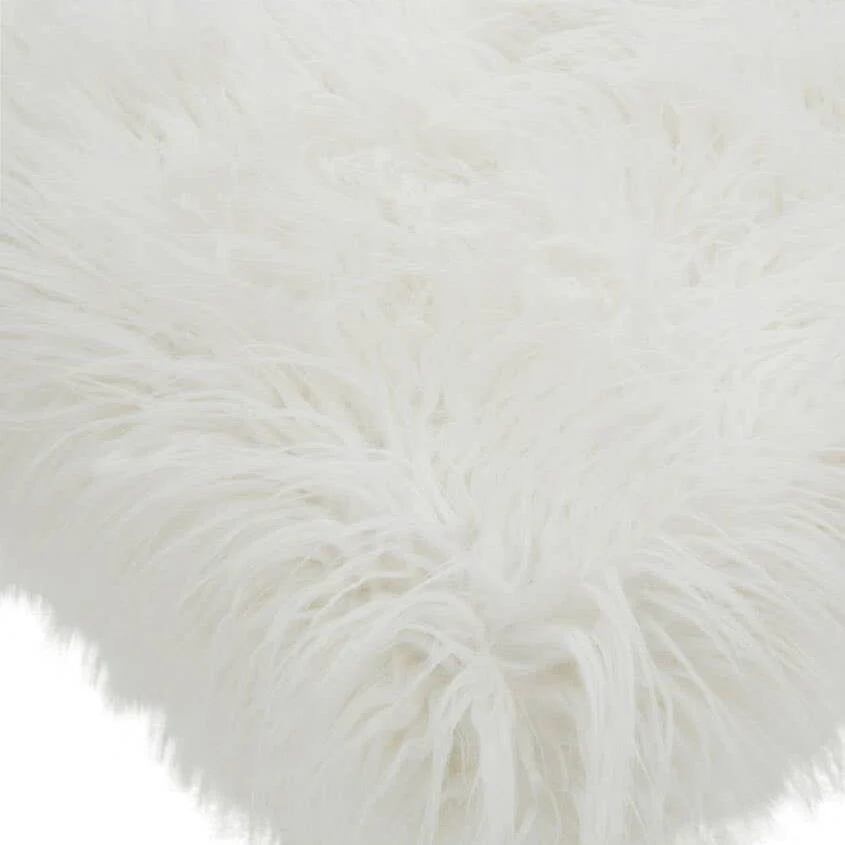 Elinor White Faux Fur Bench with Gold Legs - Image 6
