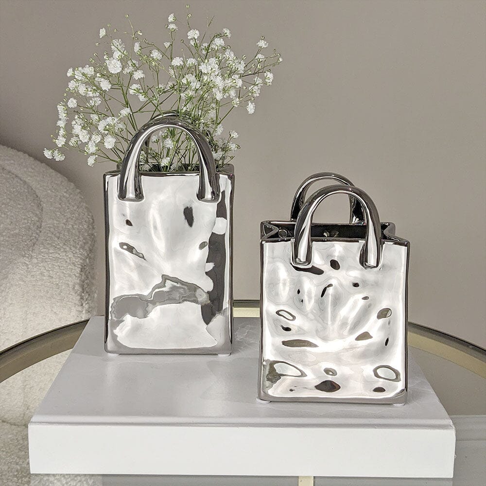Elise Mini Silver Handbag Decorative Vase - Image 6