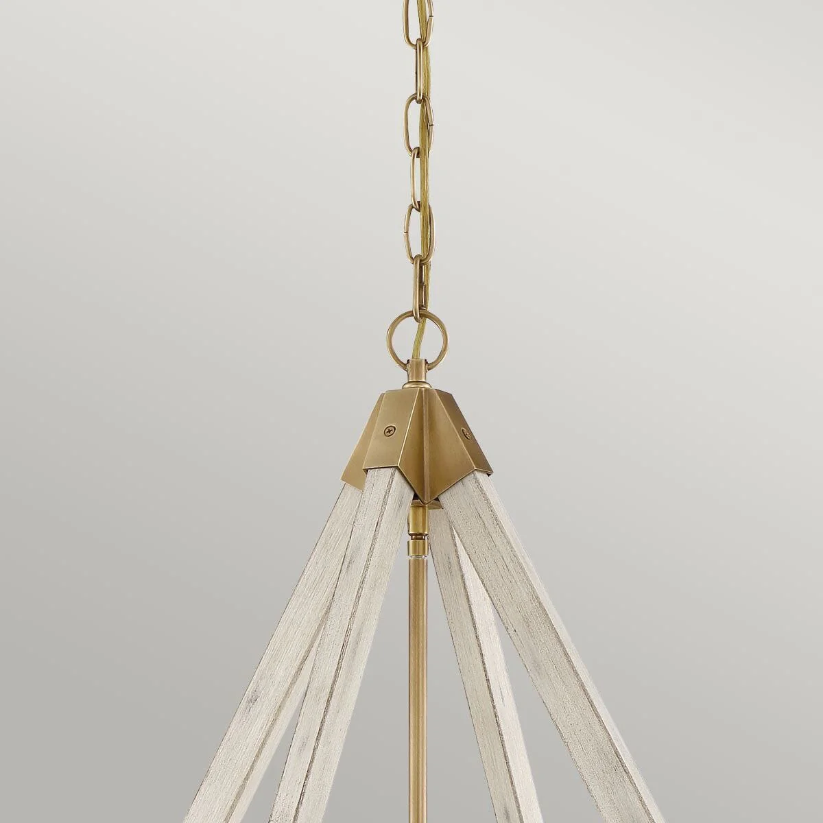 Eliza Whitewash Wood & Gold 4 Light Chandelier - Image 3