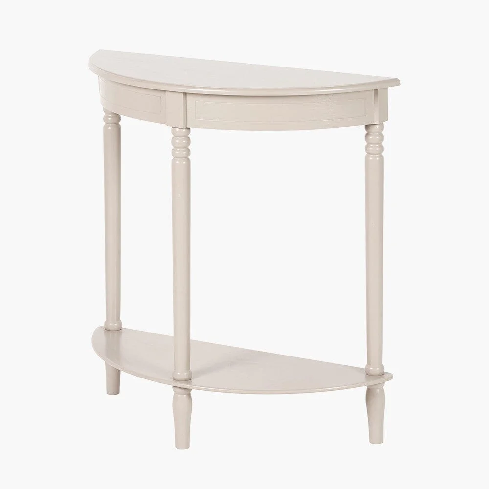 Elizabeth Putty Half Moon Pine Console Table - Image 2