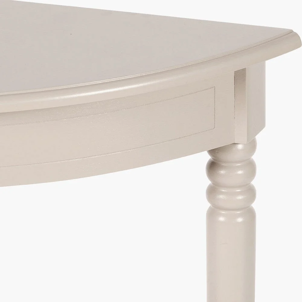 Elizabeth Putty Half Moon Pine Console Table - Image 7