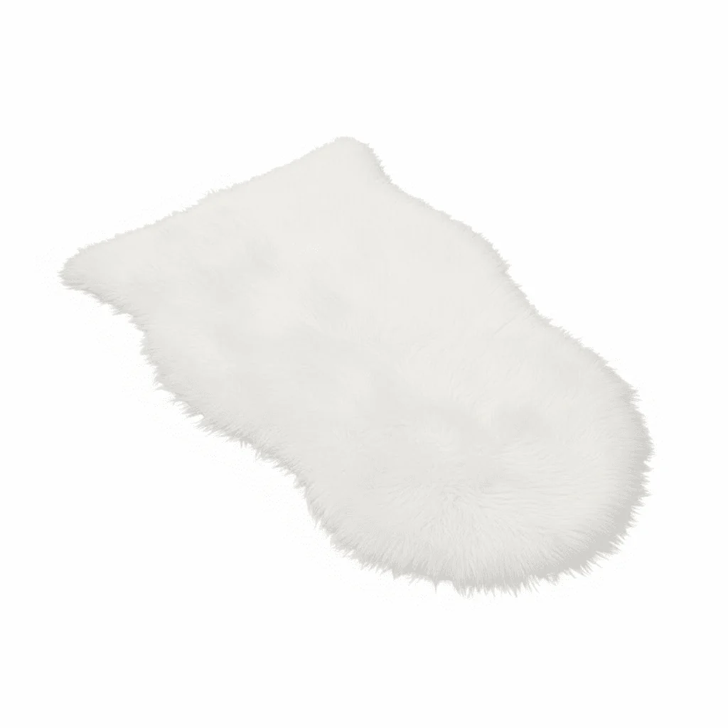 Elle Small Faux Fur White Hide Rug - 60x90cm - Image 4