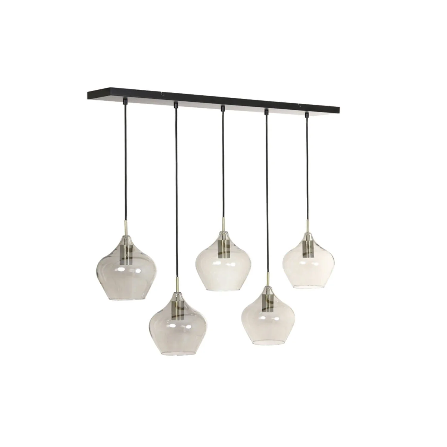 Ellen Black Smoked Glass 5 Light Pendant Ceiling Light - Image 5