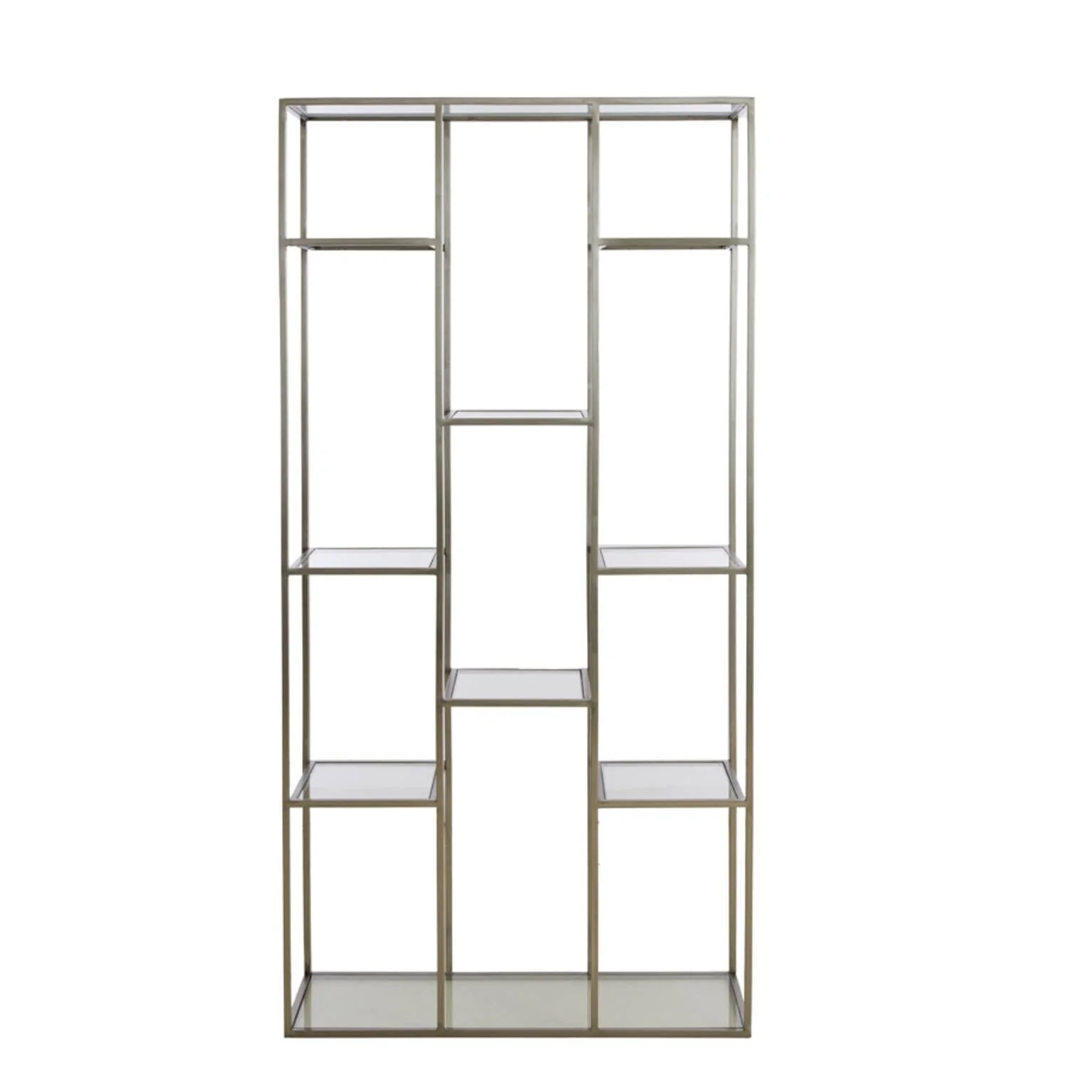 Ellia Brass & Glass Tall Open Display Shelf - Image 3