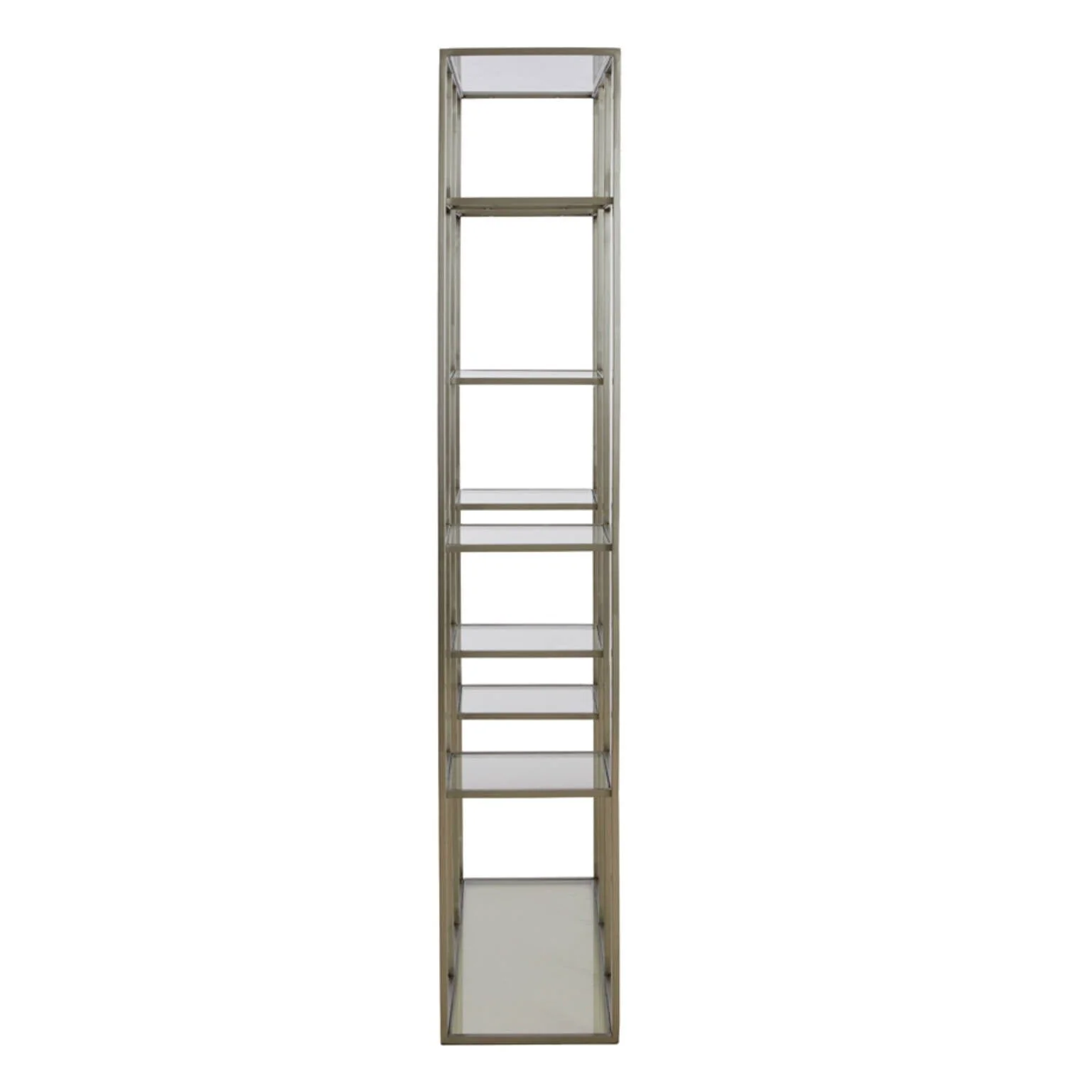 Ellia Brass & Glass Tall Open Display Shelf - Image 4