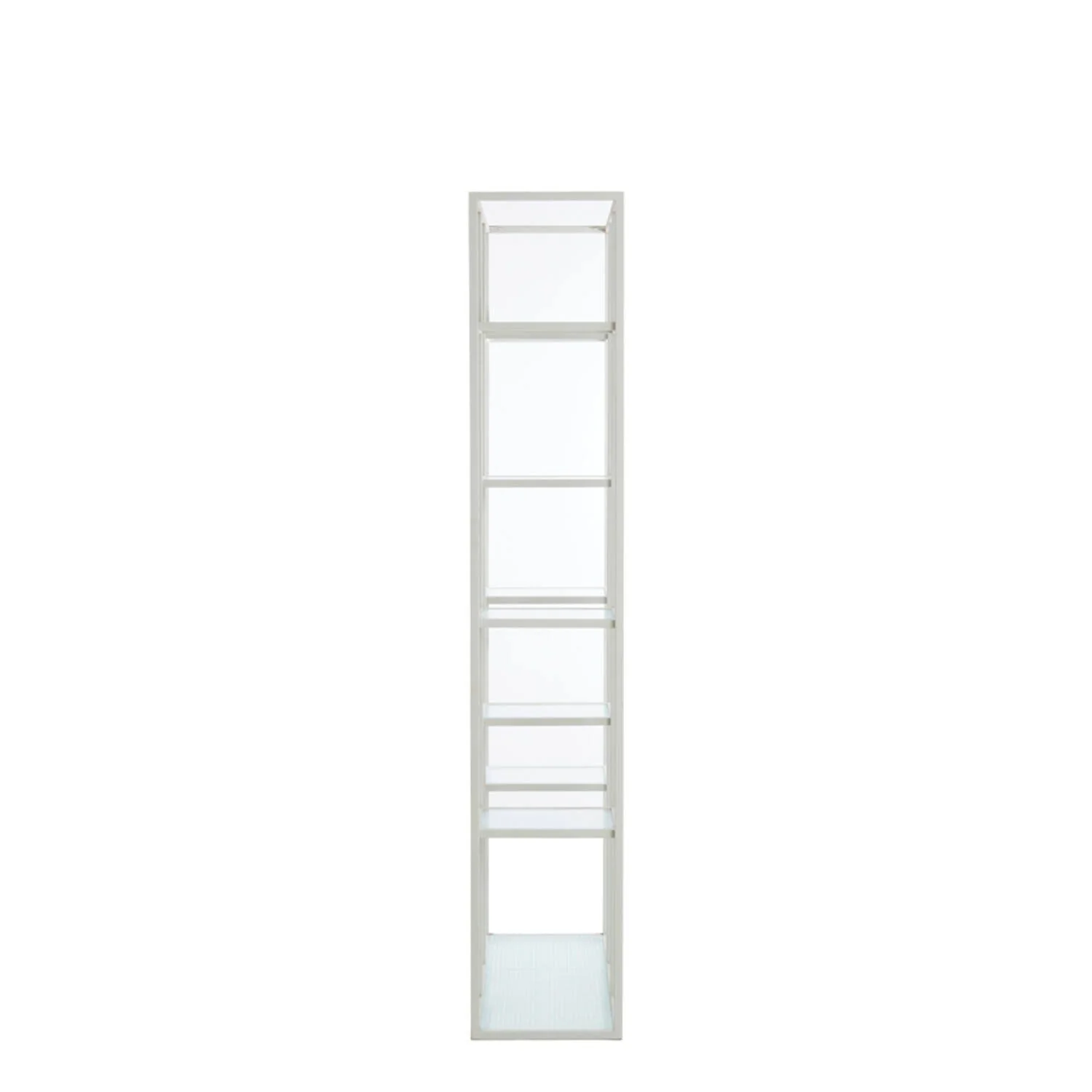 Ellia Cream and Ribbed Glass Tall Open Display Shelf - Image 4