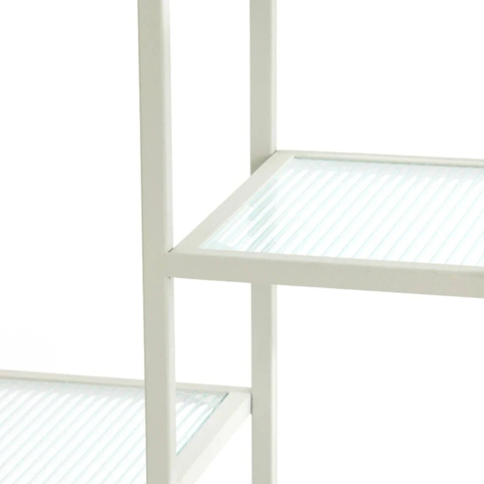 Ellia Cream and Ribbed Glass Tall Open Display Shelf - Image 5