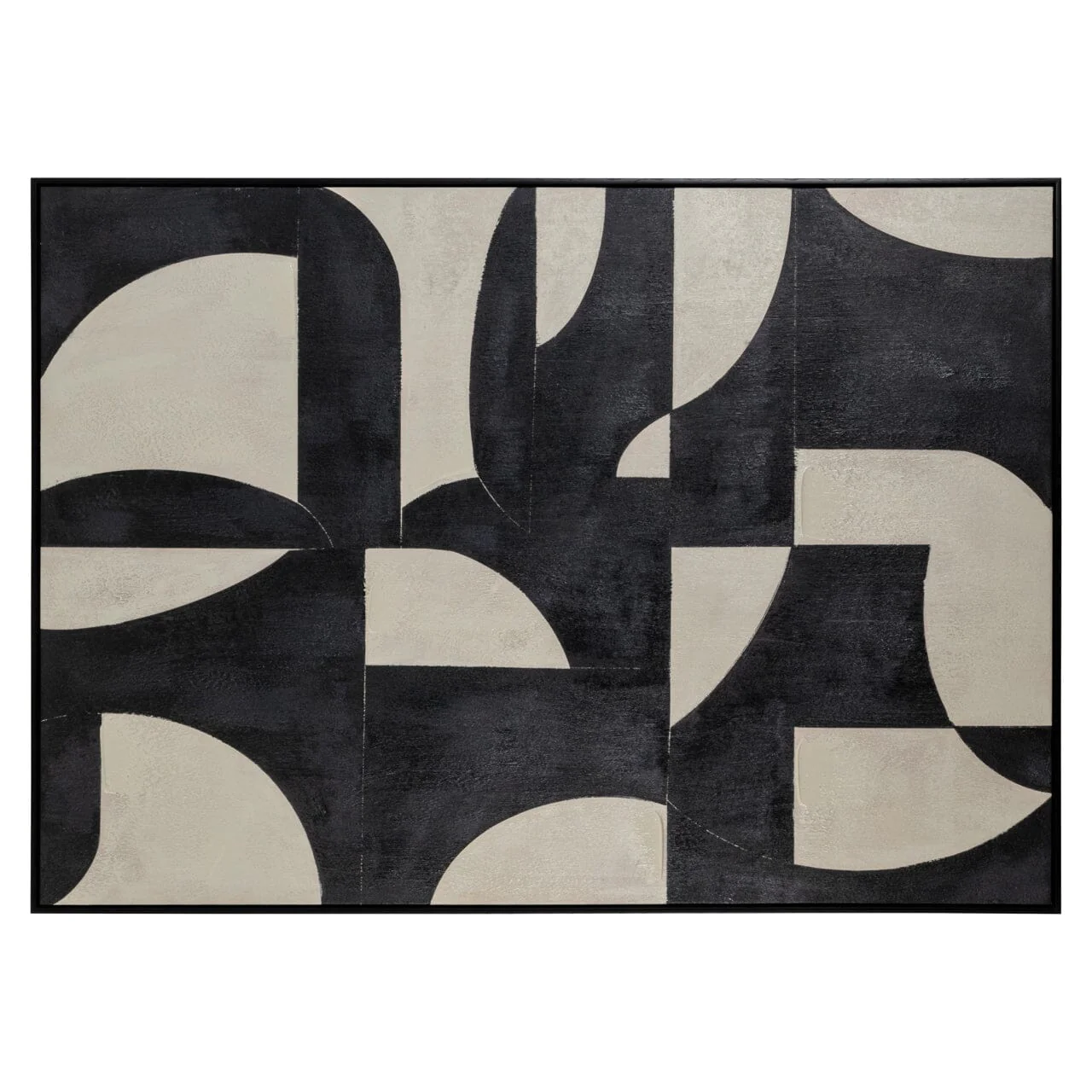 Ellia XL Black & Cream Monochrome Geometric Wall Art - Image 4