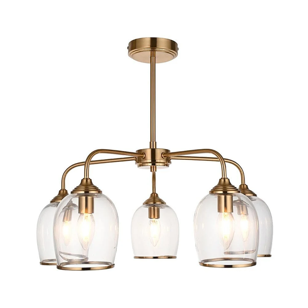 Eloise Brushed Brass 5 Light Ceiling Light - Image 2