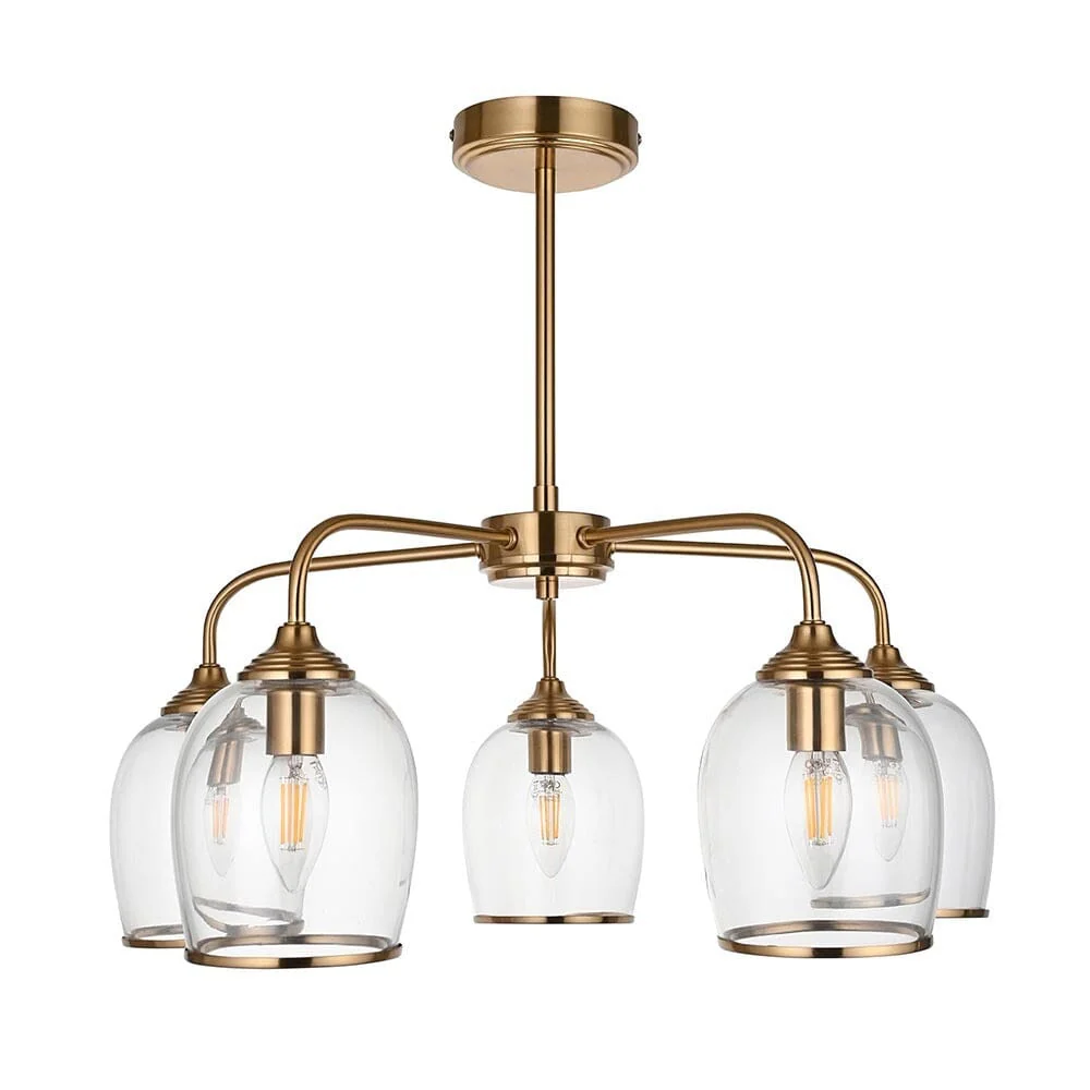 Eloise Brushed Brass 5 Light Ceiling Light - Image 3