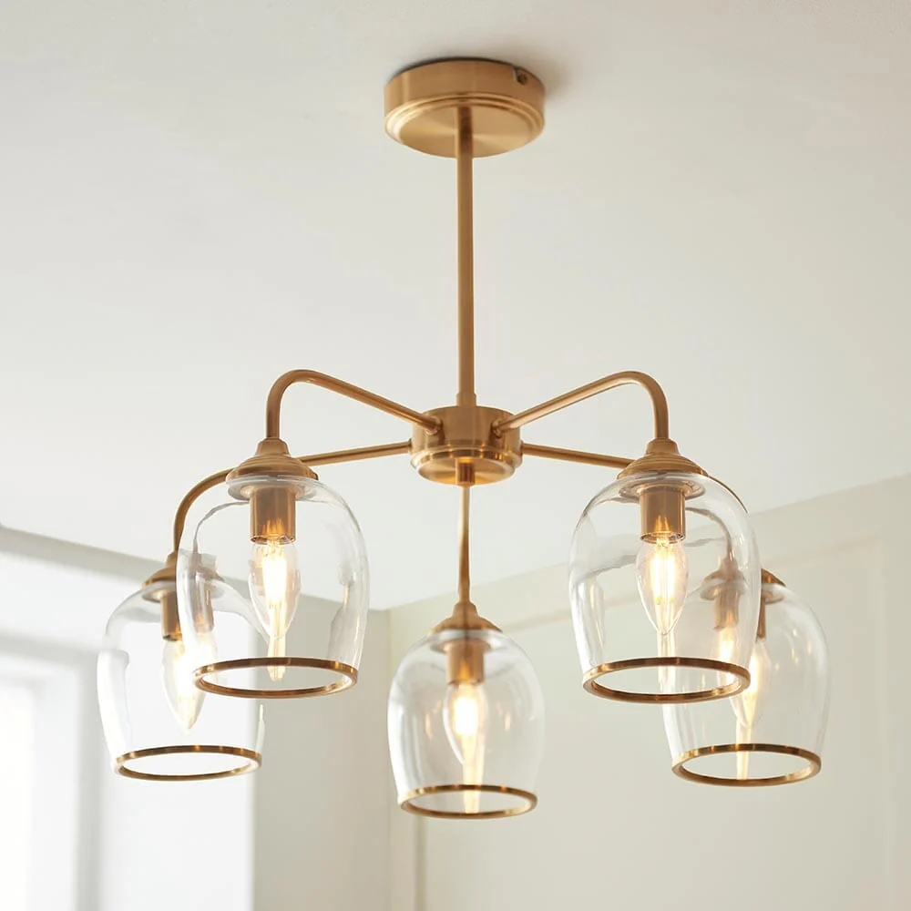 Eloise Brushed Brass 5 Light Ceiling Light - Image 4