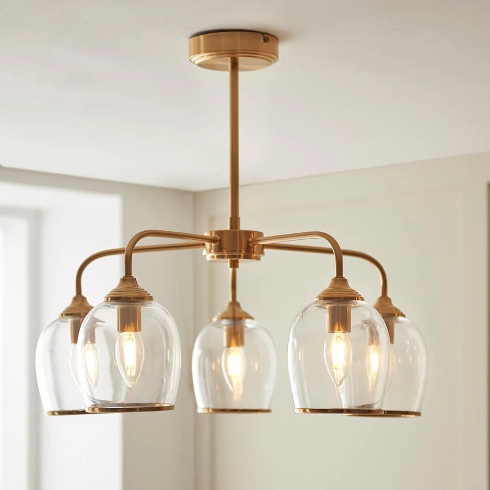 Eloise Brushed Brass 5 Light Ceiling Light - Image 5