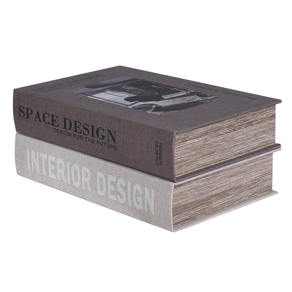 Elsie Neutral Decorative Book Boxes - Set of 2 - Image 3