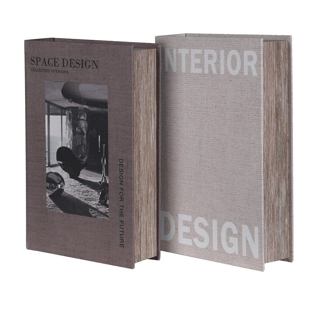 Elsie Neutral Decorative Book Boxes - Set of 2 - Image 4