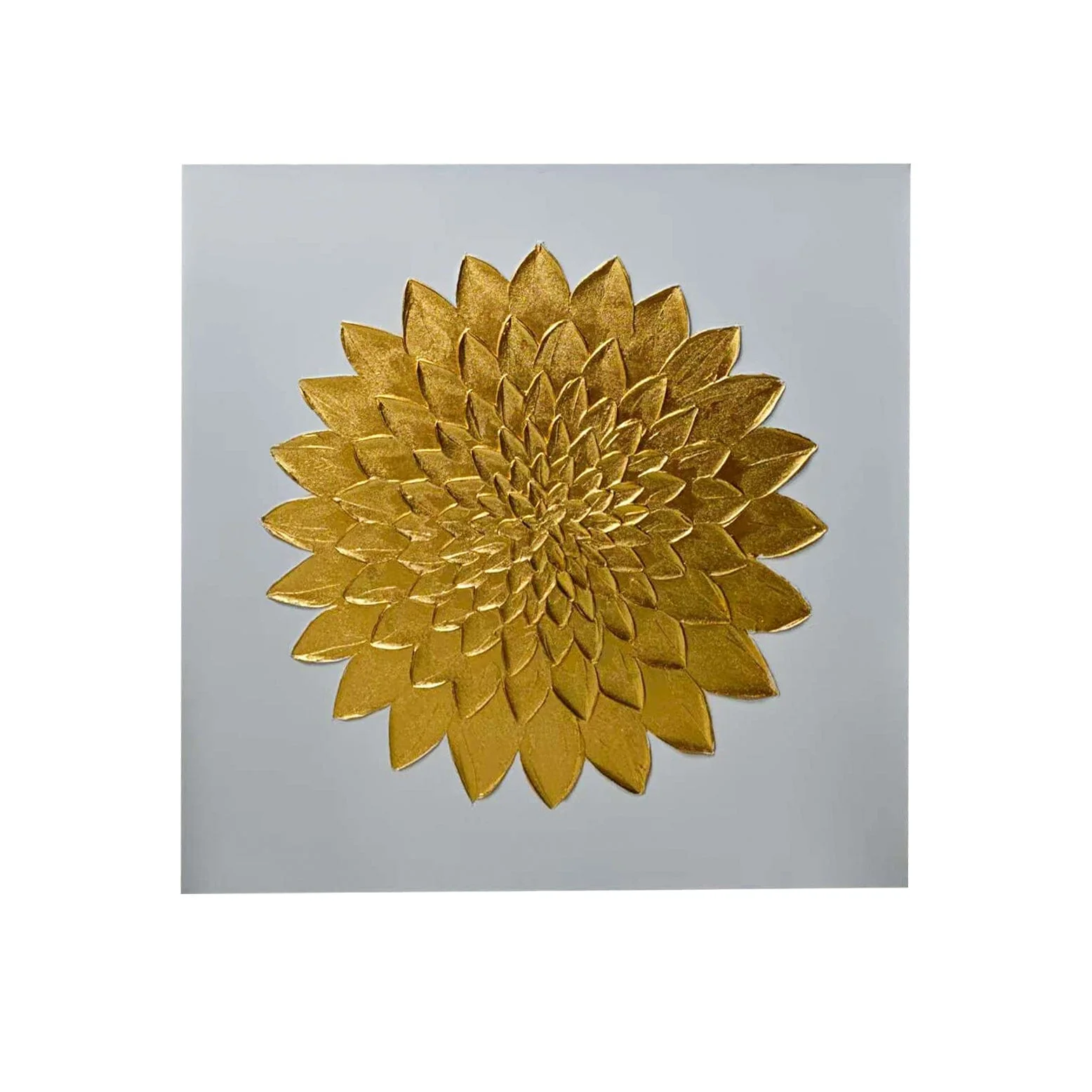 Emelia Gold Leaf & White Textured Canvas Wall Art - Image 2