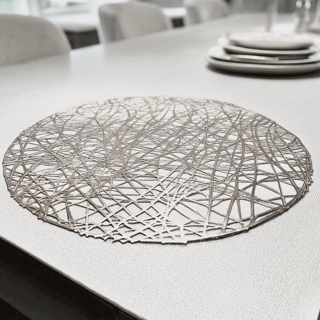 Emily Silver Round Placemats - Set of 4