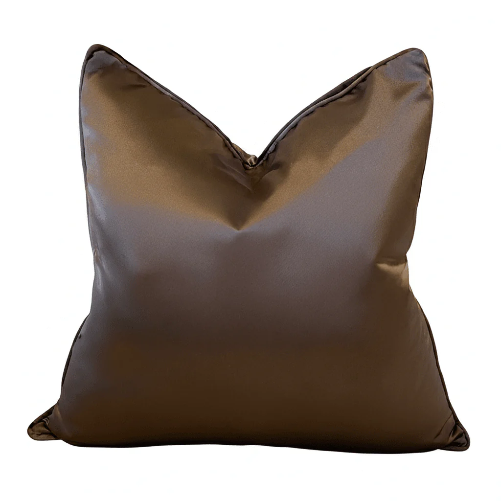 Empire Espresso Satin Cushion with Satin Pipe - 50x50cm - Image 2