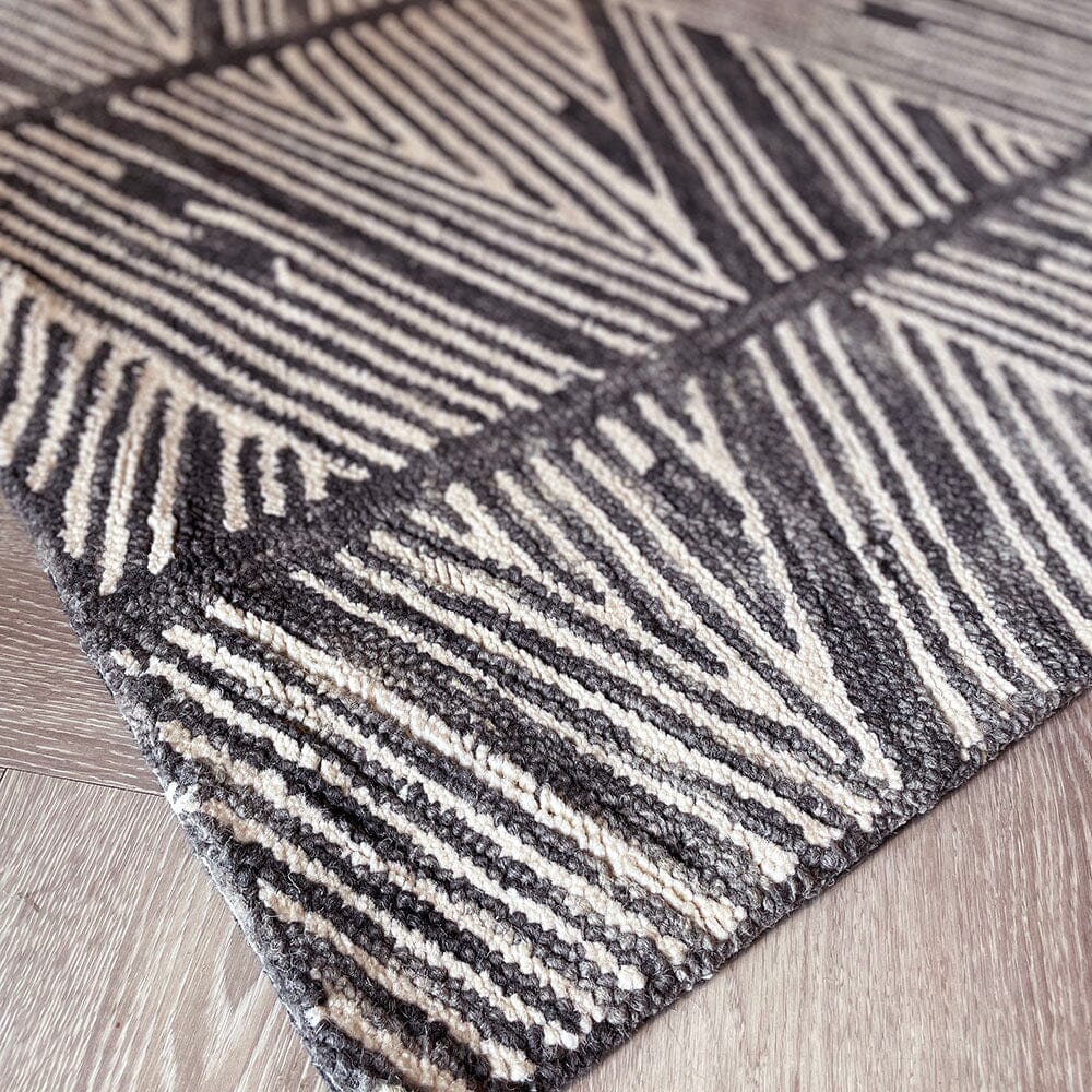Enaya Grey & Cream Geometric Rug - Image 2