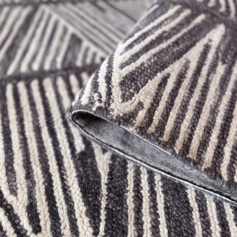 Enaya Grey & Cream Geometric Rug - Image 3