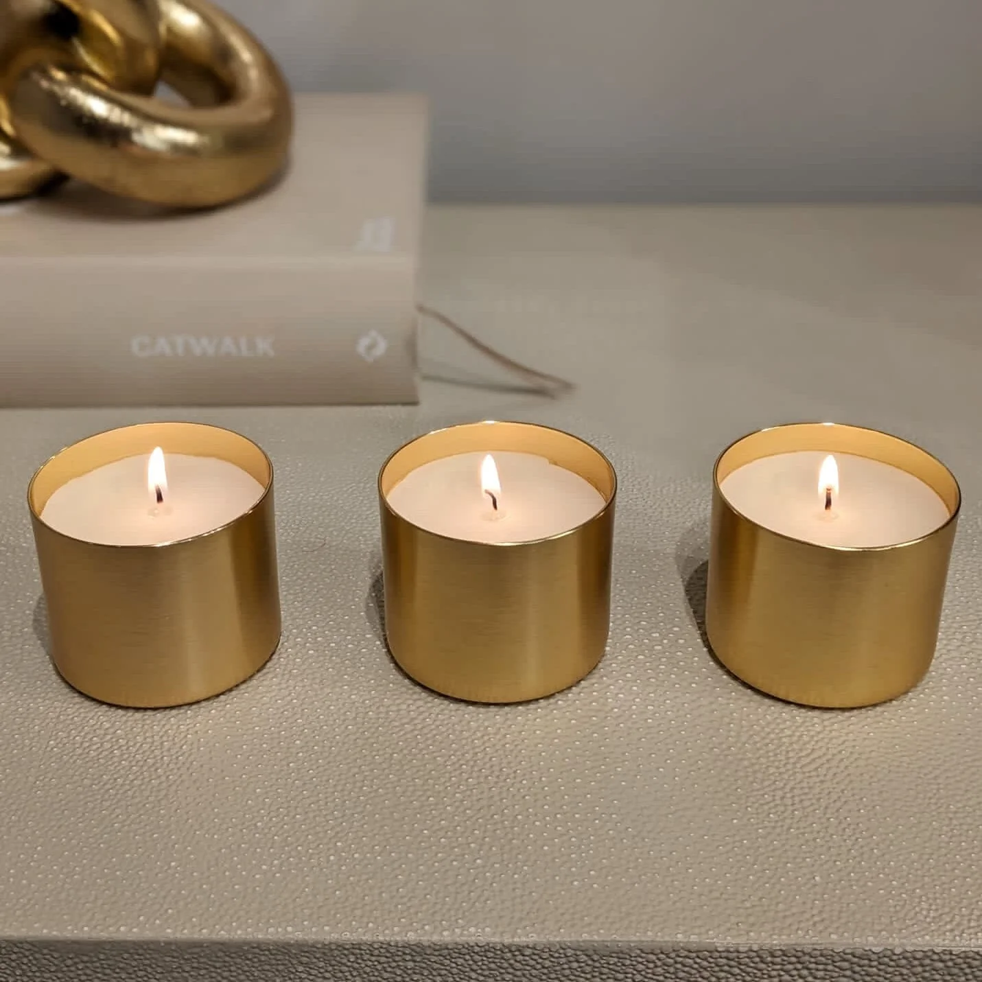 Epiphany Set of 3 Mini Gold Candles - Image 3