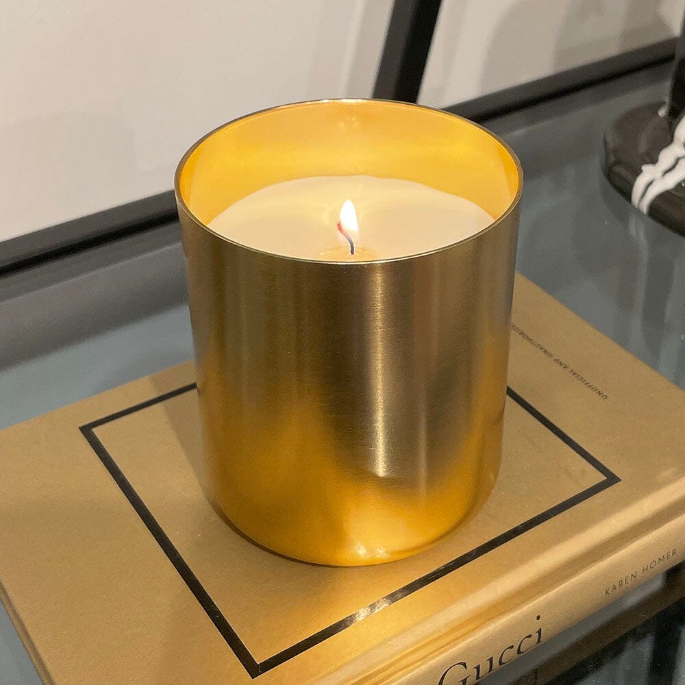 Epiphany White Sandalwood Scented Gold Candle - Image 2