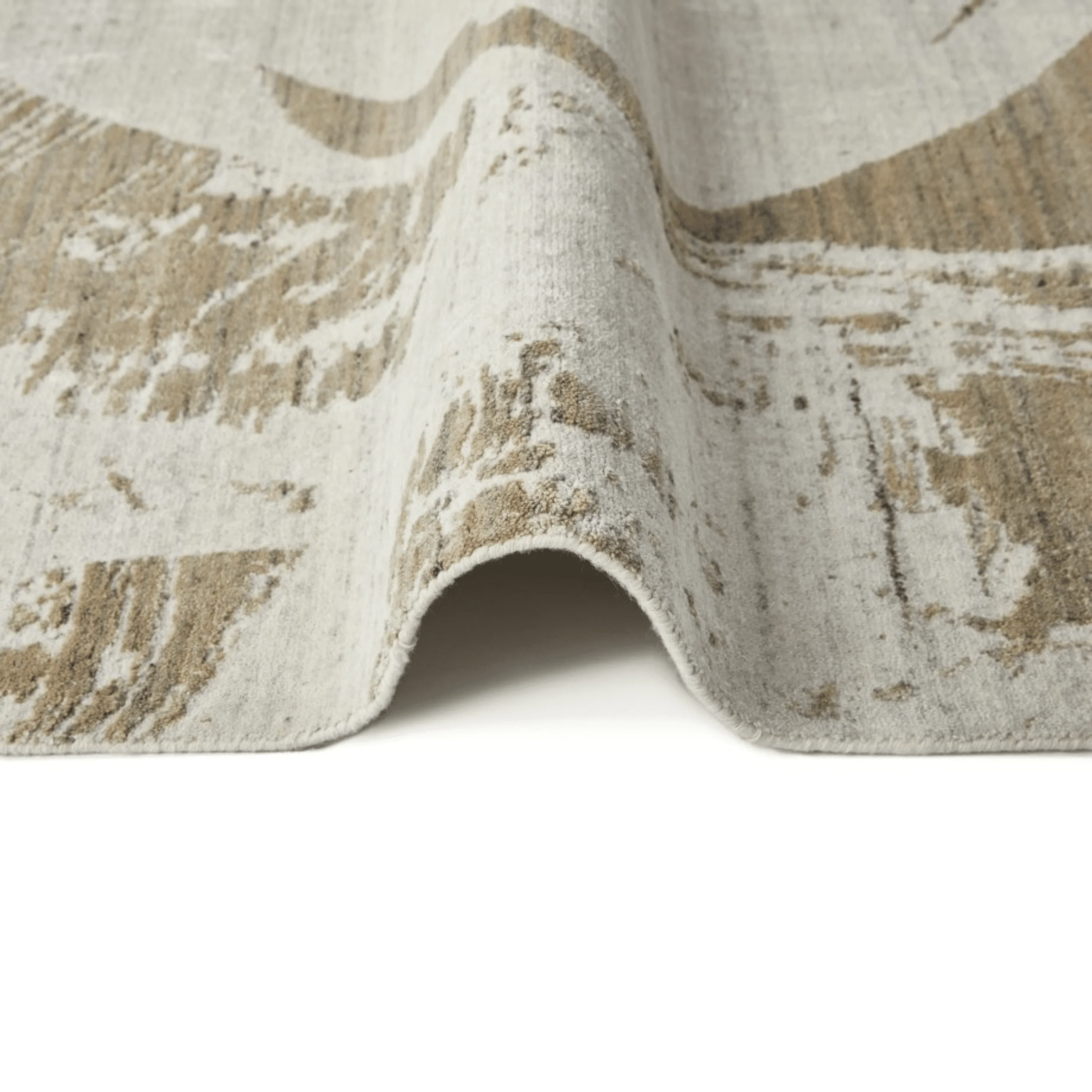 Eshane Beige Abstract Brushstroke Rug - Image 4