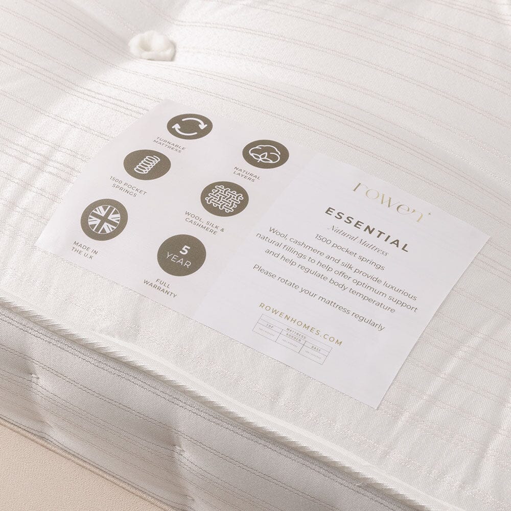 Essential 1500 Pocket Natural Mattress, With Wool, Silk and Cashmere - Image 2